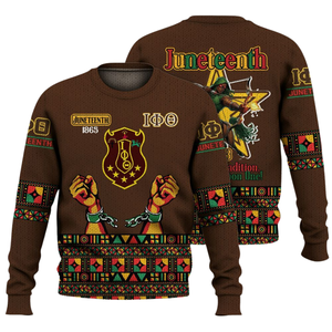 Iota Phi Theta 1963 Chenille lettre pull acrylique tricot pull grec fraternité vêtements hiver grec vêtements - Product Image 1