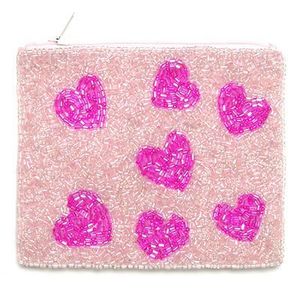 Monedero con cuentas de semillas con diseño de corazón de moda hecho a mano, accesorio de moda para mujer hermoso personalizado para mujeres y niñas - Product Image 1