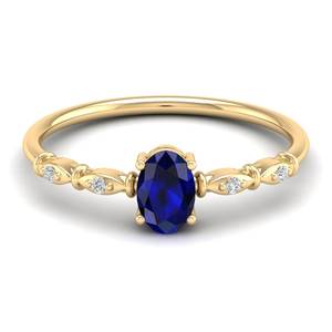 Bague en argent sterling 925 certifiée REYES GRA, saphir bleu taille ovale de 0,5 carat, pierre précieuse, certifiée GRA, moissanite, bijoux fins - Product Image 6