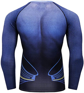 T-shirt de compression respirant pour homme, haute qualité, personnalisé, manches longues, pour entraînement BJJ, en Spandex/Polyester 180g, col rond - Product Image 6