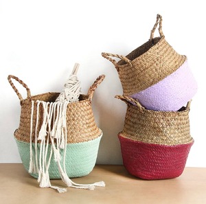 Cesta tejida de algas marinas, organizador de ropa, almacenamiento, accesorios para el hogar, organizadores de hierbas marinas, cestas - Product Image 6