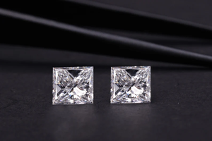 Paire de diamants cultivés en laboratoire coupe princesse CVD/HPHT diamants fantaisie pour boucles d'oreilles et cadeaux d'anniversaire élégants pour bijoux - Product Image 2