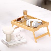 Table pliante classique en bambou pour petit-déjeuner, plateau de lit, table TV, support pour ordinateur portable, table à manger, table à collation, outils de salle de bain, salon