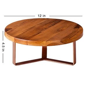 AALIYAN IMPEX Soporte redondo de madera hecho a mano para pasteles Soporte de postre comercial de bajo presupuesto para panaderías Cup Cakes Fabricante indio - Product Image 2