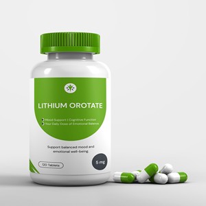 Étiquettes personnalisées, comprimés d'orotate de lithium - Product Image 1