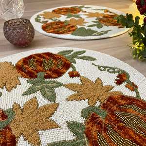 Mantel Individual con cuentas, cargador redondo hecho a mano para comedor de lujo y decoración de vacaciones, pieza única hecha a mano con cuentas, mantel, inauguración de la casa - Product Image 5