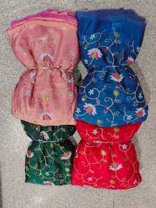 High Quality HONEY LACE Floral Embroidery Georgette Lace <b>Fabric</b> Wedding Dress Luxury <b>Beaded</b> Embroidery Jacquard Tulle <b>Fabric</b> - Product Image 4