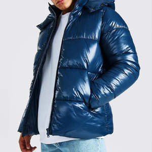Veste matelassée bleu brillant pour homme, isolée, chaude pour l'hiver, à capuche, légère, doublure douce, imperméable, coupe-vent, 100 grammes - Product Image 1