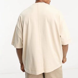 Camiseta extragrande con hombros descubiertos de alta calidad, camisetas personalizadas al por mayor para hombre, Camiseta 100% de algodón para hombre, Camiseta holgada estampada - Product Image 2