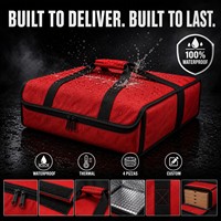 Sac de livraison de pizza isotherme et imperméable 600D pliable sur mesure OEM avec fermeture auto-agrippante grande capacité pour coursier