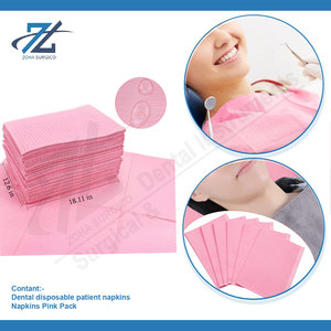ZOHA SURGICO - Paquete de 125 Baberos y Servilletas Dentales Desechables de Color Rosa, Material de Forro Polar Impermeable, Certificación CE, Uso Manual - Product Image 3