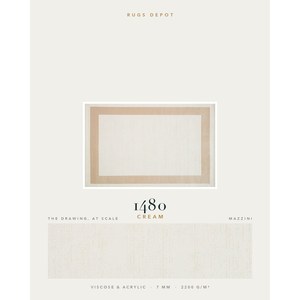 พรมวิสโคสและอะคริลิก MAZZINI 1480 สีครีม ผลิตด้วยเครื่องจักรจากตุรกี สำหรับห้องนั่งเล่น โรงแรม และโครงการต่างๆ - Product Image 2