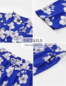 Conjunto de 2 Piezas de Traje de Playa con Estampado Hawaiano de Verano Informal para Hombre y Pantalones Cortos de Cintura Media, Camisa de Manga Corta Transpirable y Conjunto de Pantalones Cortos - Product Image 4