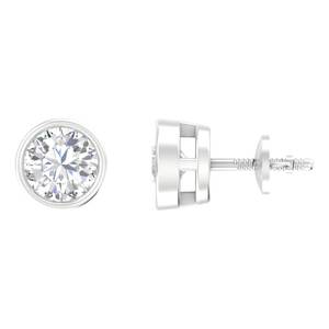 Elegante 2,00 Ct E VVS1 Lab Grown Round Cut IGI Diamond Stud Pendientes 14K Oro sólido Estilo clásico - Product Image 4