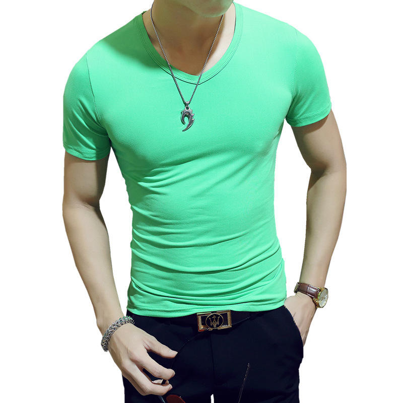 Short sleeve V-neck green