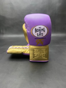 No Boxing No Life Gants de boxe à lacets Qualité supérieure 100% Cuir véritable avec logo et design sur mesure Gants professionnels - Product Image 6
