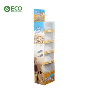 Eco Custom Corrugated Cardboard Snacks Pop Up Display Stand For Chocolates Cookies Rolled Oats