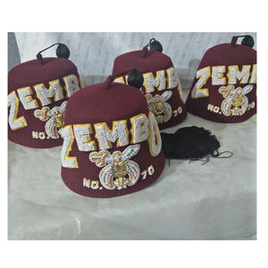 Venta al por mayor de sombreros Fez Sombrero de fieltro de lana Cuerpo Fez Cap Personalizado 100% Lana Bordado a mano Win Master Headwear Shriners Fez 5-8days Adultos - Product Image 5