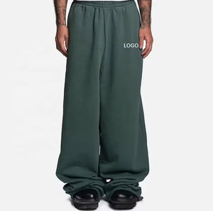 Wholesale Custom Size Straight Mid Heavyweight Drawstring Casual Vintage Streetwear Wide Leg Baggy Sweatpants Personalized Logo - Product Image 1