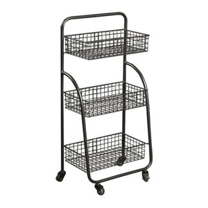 Cesta de Almacenamiento de Alambre de Hierro de 3 Niveles, Estante de Metal para Frutas y Verduras con Forma Personalizada y Acabado Negro, Mejor Precio - Product Image 6