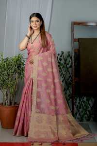 Banarasi-ropa de fiesta de primera calidad, seda suave, color amarillo oscuro - Product Image 4