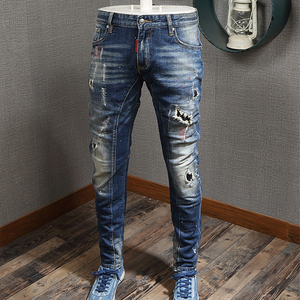 Pantalones informales de alta calidad personalizados para hombre, pantalones de chándal acampanados apilados con cintura elástica de retales para hombre - Product Image 5