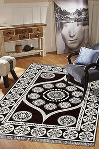 Alfombra de chenilla de 5x7 pies | Alfombra de terciopelo suave para sala de estar, salón y Dormitorio | Alfombra de suelo para el hogar | Designer Dari for Floor - Product Image 3