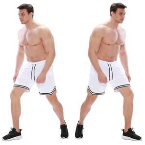 กางเกงขาสั้นออกกำลังกายผู้ชาย พิมพ์โลโก้ได้ กางเกงวิ่ง กางเกงว่ายน้ำ กางเกงชายหาด สตรีทแวร์ ฤดูร้อน กางเกงตาข่าย กางเกงขาสั้นลำลองสำหรับผู้ชาย - Product Image 3