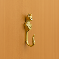 Vintage opvouwbare wandhaak in de vorm van een menselijke soldaat, in antiek messing afwerking, voor keuken & badkamer, woondecoratie