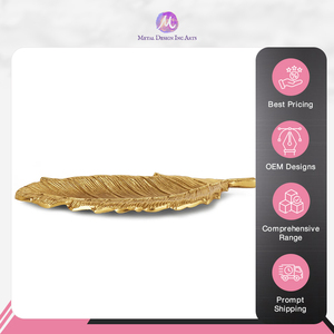 ถาดอลูมิเนียมทรงใบไม้สีทองขนาด30x16x3ซม. สำหรับตกแต่งบ้านจากผู้จำหน่ายที่มีประสบการณ์เชิงลึก - Product Image 2