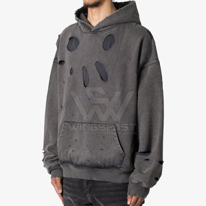 เสื้อผ้าแฟชั่นมีฮู้ดแบบสวมหัวมีฮู้ดผ้าฝ้ายแบบกำหนดเองชุดแนวสตรีท - Product Image 4