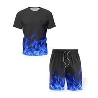 Ensemble de survêtement Twin Tracksuits Short - Ensemble de survêtement pour hommes 2 pièces T-shirt et short de sport sublimé pour la gym et le fitness 2026