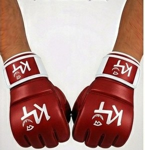 Gants de boxe demi-doigts en cuir PU pour entraînement et sparring MMA Muay Thai Kickboxing KLTW INT'L KL-MMA-001 - Product Image 1