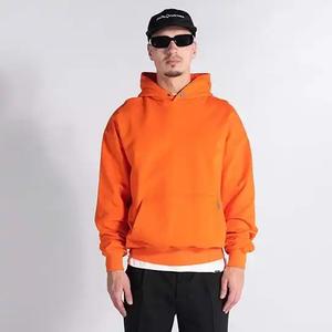 Sudadera con Capucha Personalizada Color Naranja para Hombre, Estilo Urbano, Hombros Caídos, Algodón Grueso, Sudadera con Capucha para Hombre - Product Image 3