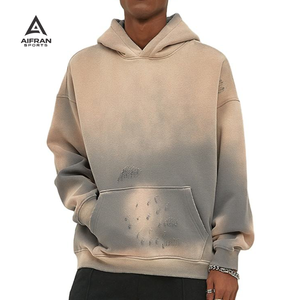 Sweat à capuche AIFRAN 3D haute densité avec logo, pour homme, streetwear de luxe, lourd, imprimé en silicone surdimensionné, polaire, pull personnalisé, vêtements de sport - Product Image 1