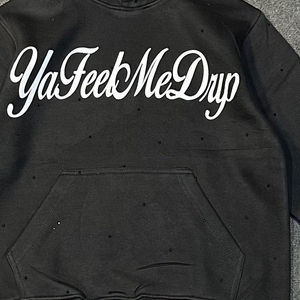 Conjunto de Dos Piezas de Pantalones Deportivos Anchos y Sudadera con Capucha para Hombre, Diseño Personalizado, Estilo Hip Hop, Estampado Urbano, Felpa Francesa con Pedrería - Product Image 4