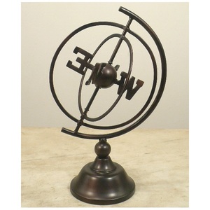 Nickel Polished Iron World Globe Sculpture For Home Office <b>Table</b> <b>Top</b> <b>Decorative</b> - Product Image 4
