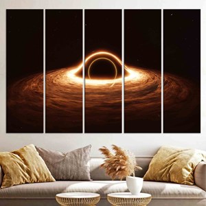 ของตกแต่งผนังแนวอวกาศสมัยใหม่: งานศิลปะบนผ้าใบพิมพ์ลาย - หรูหราและมีศิลปะ ชุดผ้าใบ 5 ชิ้น - Product Image 1