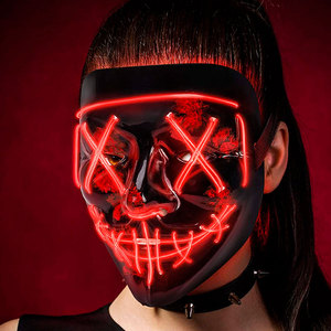 หน้ากากไฟ LED สำหรับคอสเพลย์ Purge ในวันฮาโลวีน พร้อมดีไซน์ผีเรืองแสง ทำจากพลาสติก สำหรับงานปาร์ตี้และงานแฟนซี - Product Image 6