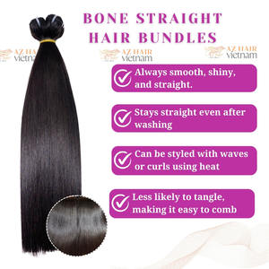 Super doble dibujado 12A extensiones de cabello virgen vietnamita sin procesar pelo crudo cutícula alineada hueso trama recta - Product Image 6