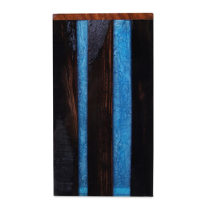 Handmade Rosewood Cremation Urn Blue Resin Stripes <b>Memorial</b> <b>Keepsake</b> Cremation urns for Human Ashes - Product Image 1