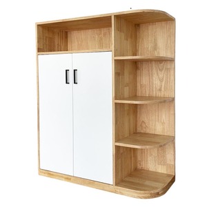 Meuble de salon moderne KG68064, armoire à chaussures en bois naturel avec étagères décoratives intégrées, montage facile, design durable - Product Image 1