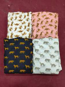 คอลเลกชั่นผ้าไหมพิมพ์ลายสำหรับเด็กผู้หญิงน้ำหนักเบาเรียบง่ายลายสัตว์ - Product Image 4