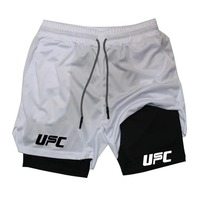 Shorts de sport décontractés pour hommes grandes tailles, respirants, écologiques, à double couche en maille, séchage rapide, imprimé toile, pour l'entraînement sportif