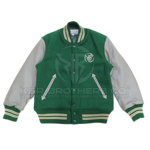เสื้อแจ็กเก็ตแขนยาวหนังผู้ชาย, เสื้อนอกสไตล์เบสบอลย้อนยุคสำหรับชุดกีฬาวิทยาลัยและชุดลำลอง - Product Image 3