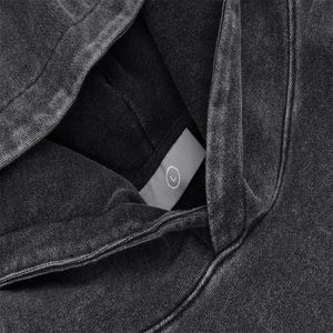 Sweat à capuche vintage délavé à l'acide pour hommes avec logo personnalisé pull en coton Style automne Hip Hop vente en gros d'impression numérique - Product Image 2