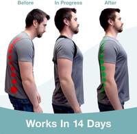 Correcteur de posture réglable en polyester et coton avec support dorsal, conception imperméable et protection