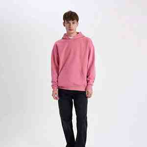 Sudadera con capucha informal de gran tamaño para hombre, moda de invierno, logotipo bordado con bolsillo sólido térmico, serigrafía de lana francesa 100% - Product Image 2