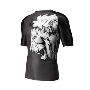 เสื้อแรชการ์ดแขนสั้น แห้งเร็ว ซับเหงื่อ ป้องกันแสงแดด UPF50 ผลิตจากโพลีเอสเตอร์ 100% รับออกแบบโลโก้ตามสั่ง สำหรับฝึกซ้อม BJJ MMA ยิวยิตสู - Product Image 4