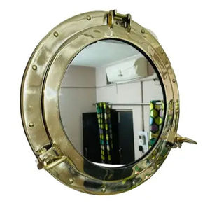 Espejo de ojo de buey de metal hecho a mano Premium moderno nueva característica decorativa plateada alta demanda para baño o uso marino - Product Image 4